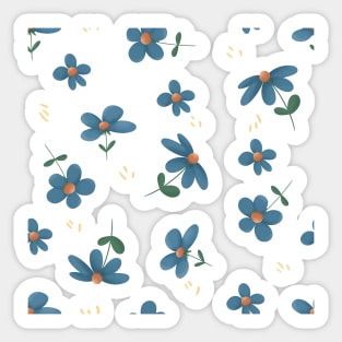 Light Blue Floral Pattern Design Sticker